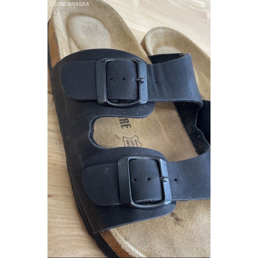 Cushionaire Black Sandals Faux Leather Upper/Cork Sole - Size 11M‎ - Picture 10 of 10